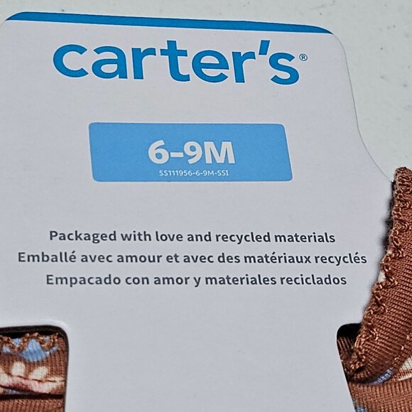 Carters Baby Girl Size 6-9M Floral & Stripe 4 Piece Set Bodysuit Legging Jeans - Picture 8 of 8